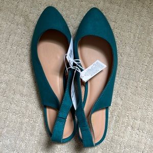 Dark teal flats